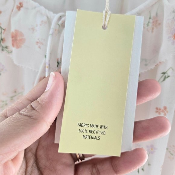 Aritzia Wilfred White Floral Reverie Mini Dress in Birch Women's Size XS NEW - Picture 11 of 11